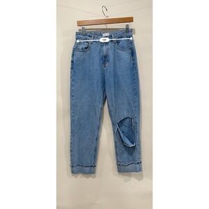 Pink Lily Women's Size 27 Light Wash Distressed Ripped Denim Jeans